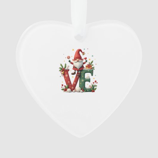 LOVE Kabouter Kerstmis Ornament (voorkant)