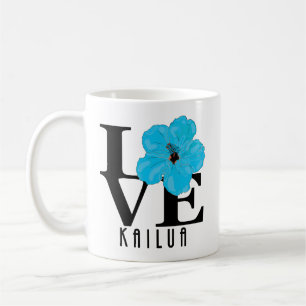 LOVE Kailua Blue Hibiscus 11oz Koffiemok