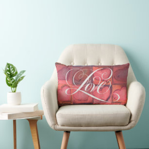 LOVE kalligrafie Roze Fancy script Letteren Kussen