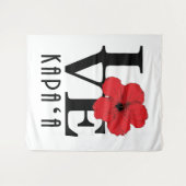 LOVE Kapa'a Hawaii Red Hibiscus Wandkleed (Voorkant (horizontaal))