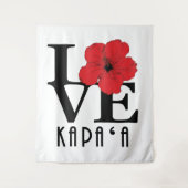 LOVE Kapa'a Hawaii Red Hibiscus Wandkleed (Voorkant)