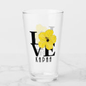 LOVE Kapaa Yellow Hibiscus Glas (Voorkant)