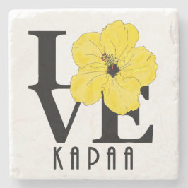 LOVE Kapaa Yellow Hibiscus Stenen Onderzetter