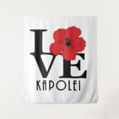 LOVE Kapolei Hawaii red Hibiscus Wandkleed (Voorkant)