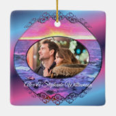 Love & Kerstmis Mexico Sunset 0909 Keramisch Ornament (Achterkant)