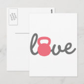 Love Kettlebell Pink Briefkaart (Voorkant / Achterkant)