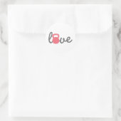 Love Kettlebell Pink Ronde Sticker (Tas)