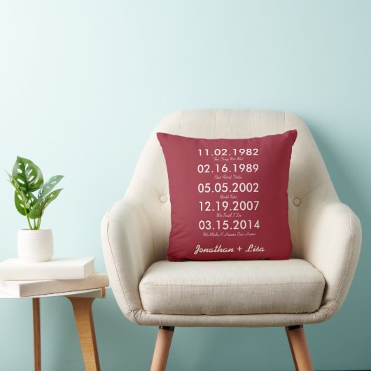 Love Key Dates Pillow Kussen (Stoel)