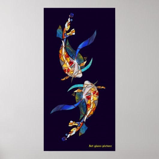 Love Kissing Koi poisson Mariage Poster vertical (Devant)