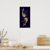Love Kissing Koi poisson Mariage Poster vertical (Cuisine)