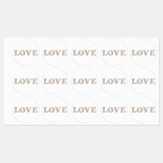 LOVE - kleurrijke koffiebonen Labels