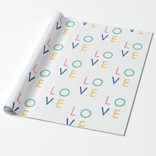 LOVE kleurrijke valentijn typografie Cadeaupapier