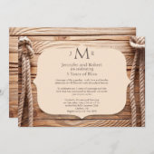 Love Knot 5th Wedding Jubileum Invitation Kaart (Voorkant / Achterkant)