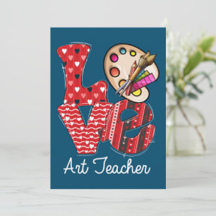 LOVE Kunstleraar Valentijnsdag Teacherlife Outfit Feestdagenkaart