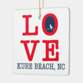 Love Kure Beach, NC Kerstmis Keramisch Ornament (Links)