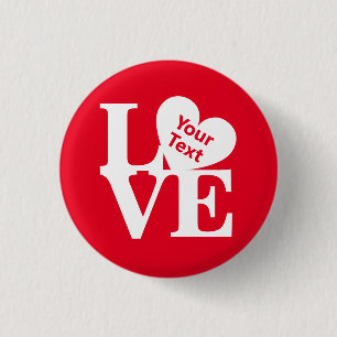 Love L. ❤️.V.E. hart [niet alleen voor de Valentij Ronde Button 3,2 Cm