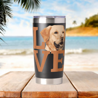Love Lab Gele Labador Hondenliefhebber Pret Met Hu Geïsoleerde Drinkbeker