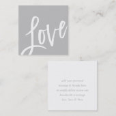 LOVE LABEL schattig bleek grijs wit borstellettert (Voorkant / Achterkant)