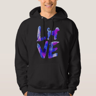 Love Labradoodle Waterverf Blue Dog mama Dad 1 Hoodie