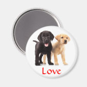 Love Labrador Retriever Puppies Frigo Magnet (Recto/Verso)