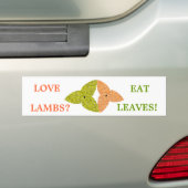 Love Lambs Mange Feuille Bumper Sticker (En voiture)