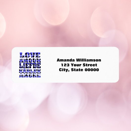 Love Languages Blue Personalize Retouradres Etiket