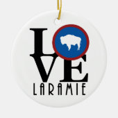 LOVE Laramie Wyoming Keramisch Ornament (Voorkant)