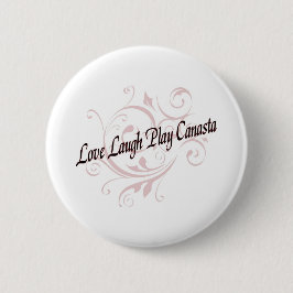 Love Laugh Play Canasta Red Ronde Button 5,7 Cm