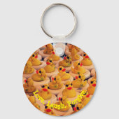 Love Laugh Yellow Rubber Ducks Inspirerend Sleutelhanger (Voorkant)