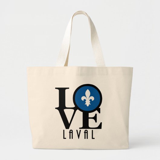 LOVE Laval Quebec Grote Tote Bag (Voorkant)