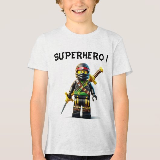 Love Lego Ninjas Builder Love Tri-Blend Shirt (Voorkant)