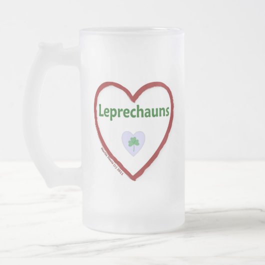 Love Leprechauns Matglas Bierpul (Links)