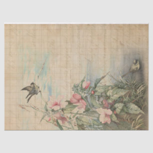 Love Letter with Hibiscus Decoupage Tissue Paper Tissuepapier