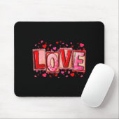 Love Lettering Leopard Day Pink Valentine s Muismat (Met muis)