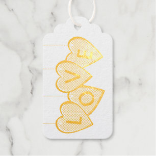 Love Lettering Red Hearts Cadeaulabels