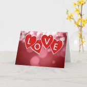 Love Lettering Red Hearts Card Kaart (Gele Bloem)