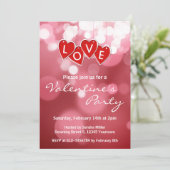 Love Lettering Red Hearts Kaart (Staand voorkant)