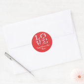 LOVE Letters Heart Typographie Sticker de Valentin (Enveloppe)
