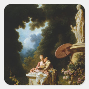 Love Letters van Jean Honore Fragonard Vierkante Sticker