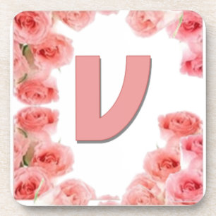 Love Lettres "V" dessous de verre en plastique dur