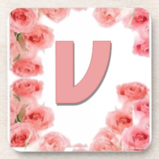 Love Lettres "V" dessous de verre en plastique dur (Devant)