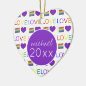 Love LGBT Gay Pride Rainbow Cake Heart Keramisch Ornament (Links)