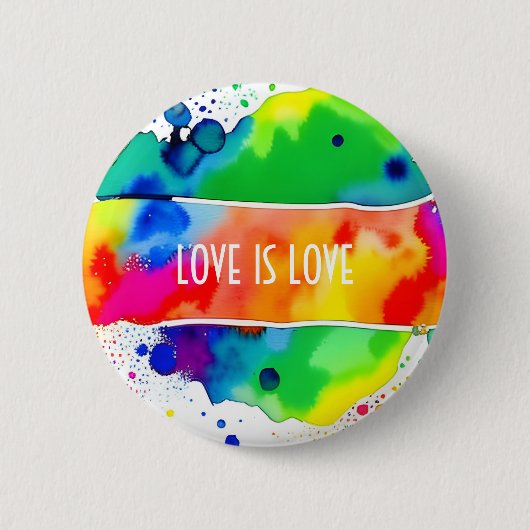 Love LGBT Pride Rainbow Ronde Button 5,7 Cm (Voorkant)