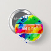 Love LGBT Pride Rainbow Ronde Button 5,7 Cm (Voorkant /achterkant)