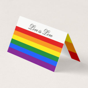 Love LGBT Rainbow Flag Gay Pride Stripes Visitekaartjes