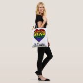 Love LGBTQ Rainbow Heart Draagtas (Op model)
