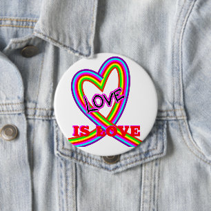 Love LGBTQ Rainbow Heart Ronde Button 4,0 Cm