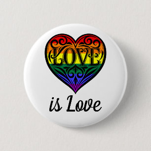Love LGBTQ Rainbow Heart Ronde Button 5,7 Cm