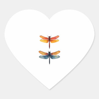 Love Libellen kind klein eenvoudig Minimalistisch  Hart Sticker