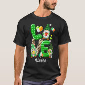 LOVE Librarian Life Gnome Leopard Shamrock St Patr T-shirt (Voorkant)